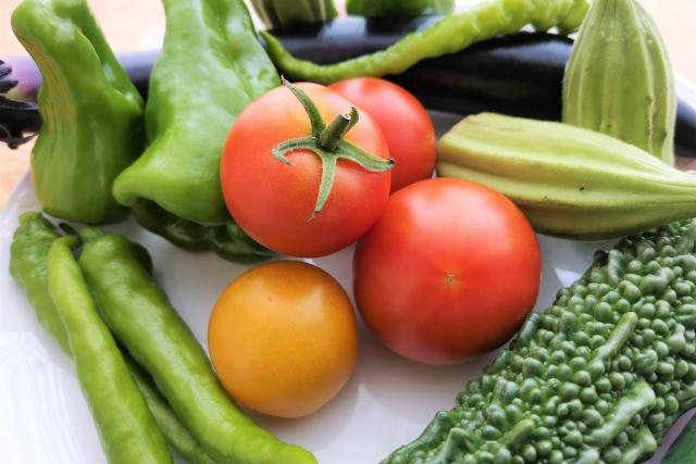 トマトとオクラなどの夏野菜